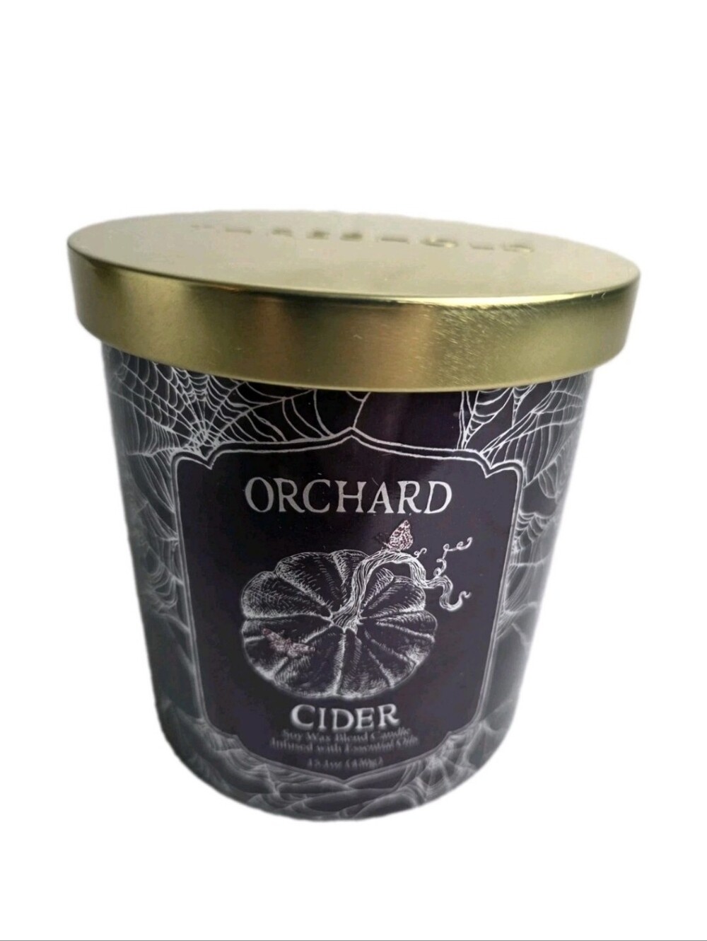 SPIDERWEB Halloween ORCHARD CIDER 2 Wick CANDLE 15.1 oz LIMITED ED Threshold NEW